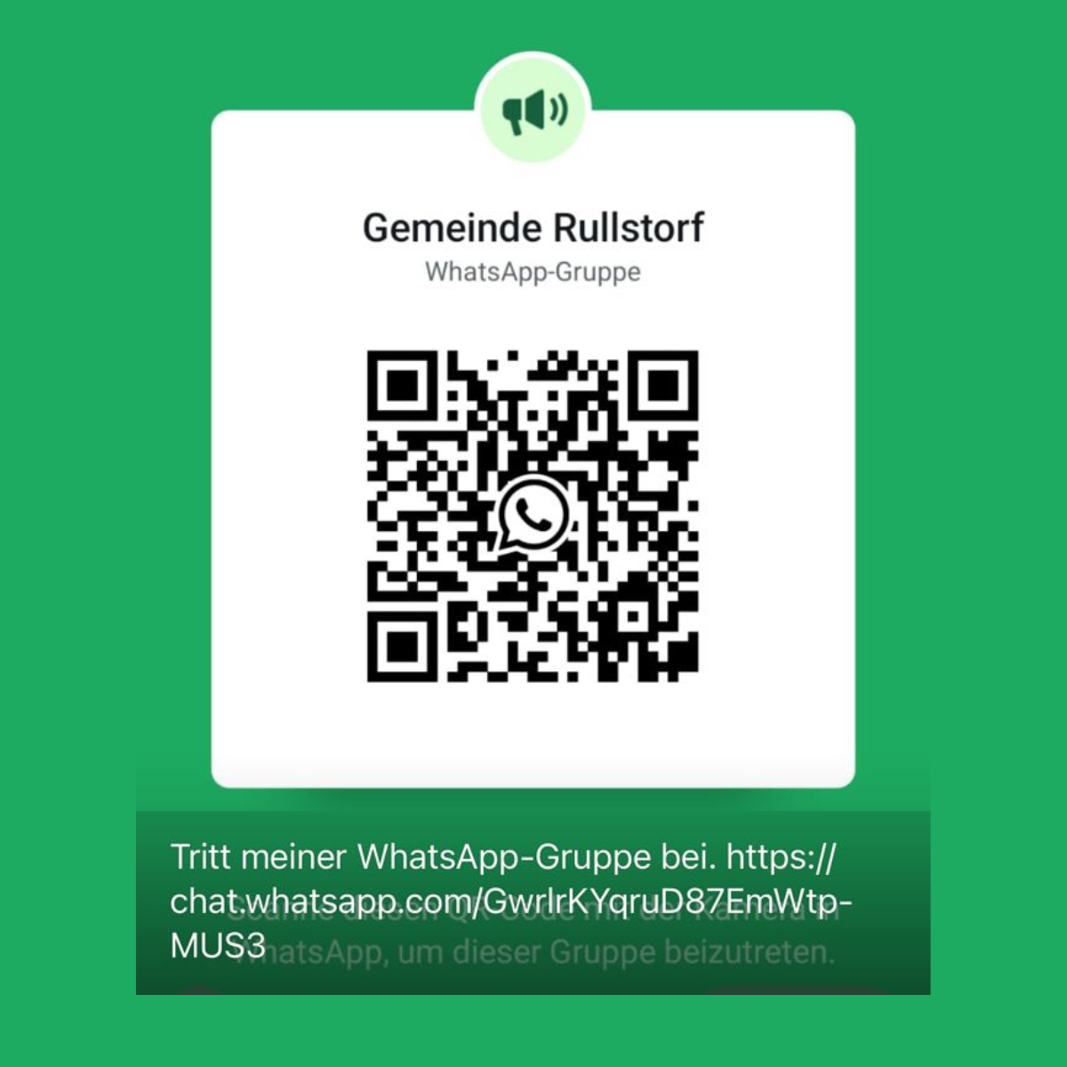 QR Code WhatsApp Rullstorf QR Code für WhatsApp Community Rullstorf