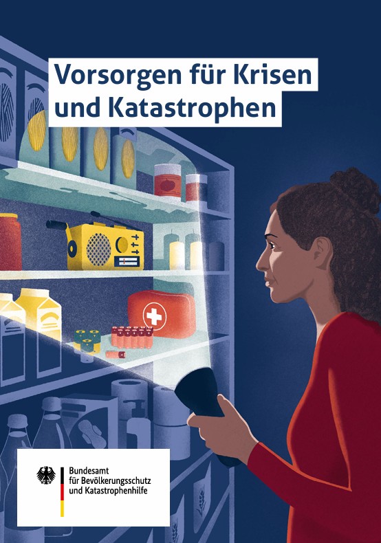 Cover der Broschüre "Vorsorge für Krisen und Katastrophen" (BBK)